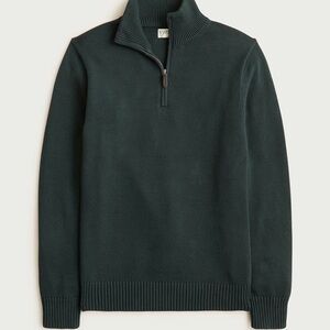 NWT J. Crew Men's forest Green Quartet Zip Sweater